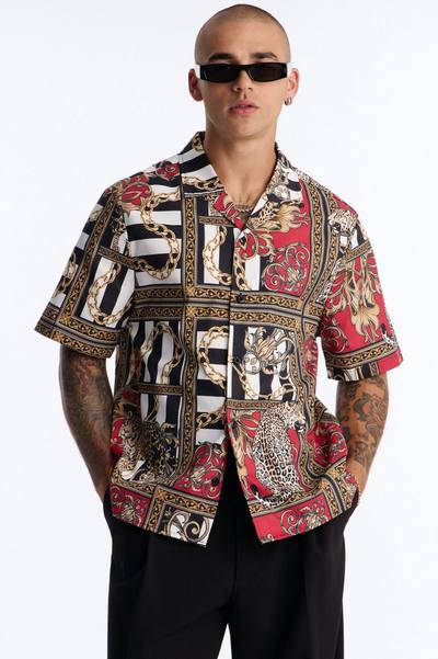 Relaxed Gilded Baroque Jungle Button Up Shirt - Multi Color