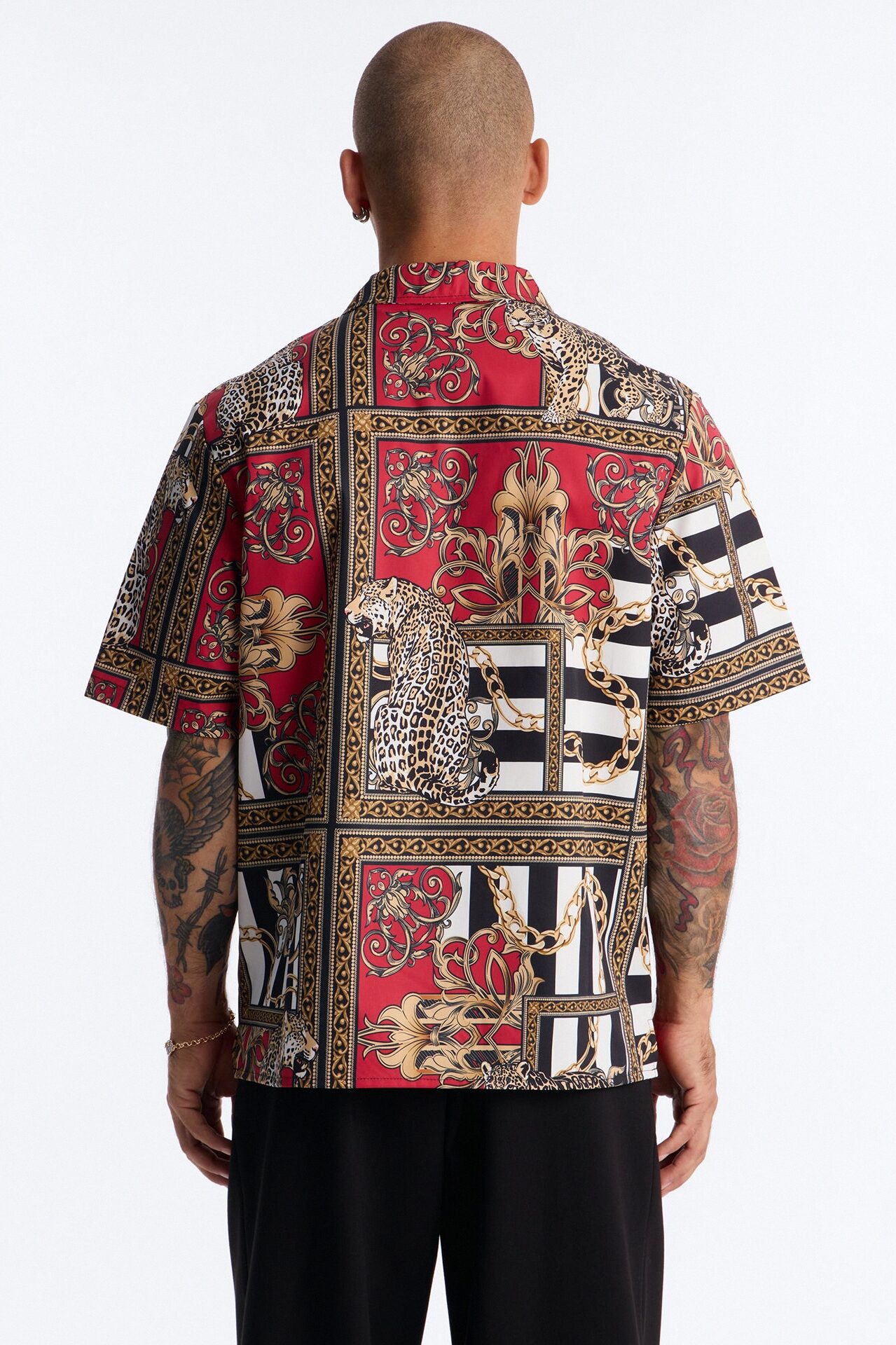 Relaxed Gilded Baroque Jungle Button Up Shirt - Multi Color