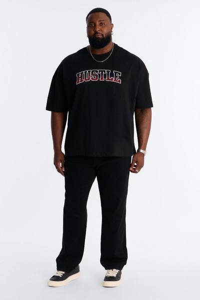 Hustle Heavy Weight Oversized Short Sleeve Tee - Black