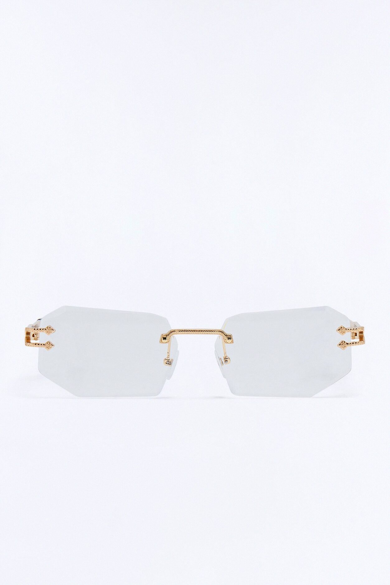 Anubis Frameless Geometric Sunglasses - Gold/Clear