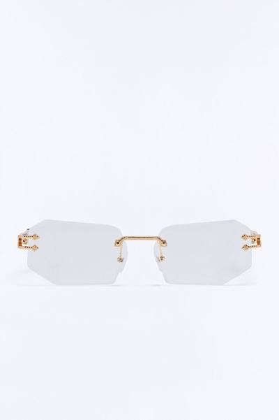 Anubis Frameless Geometric Sunglasses - Gold/Clear