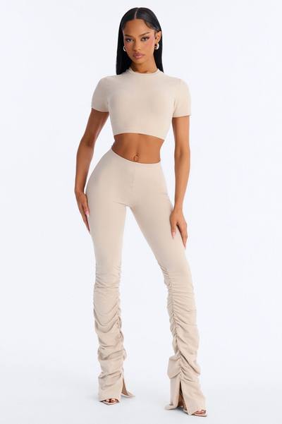 Quinn High Rise Stacked Legging - Stone
