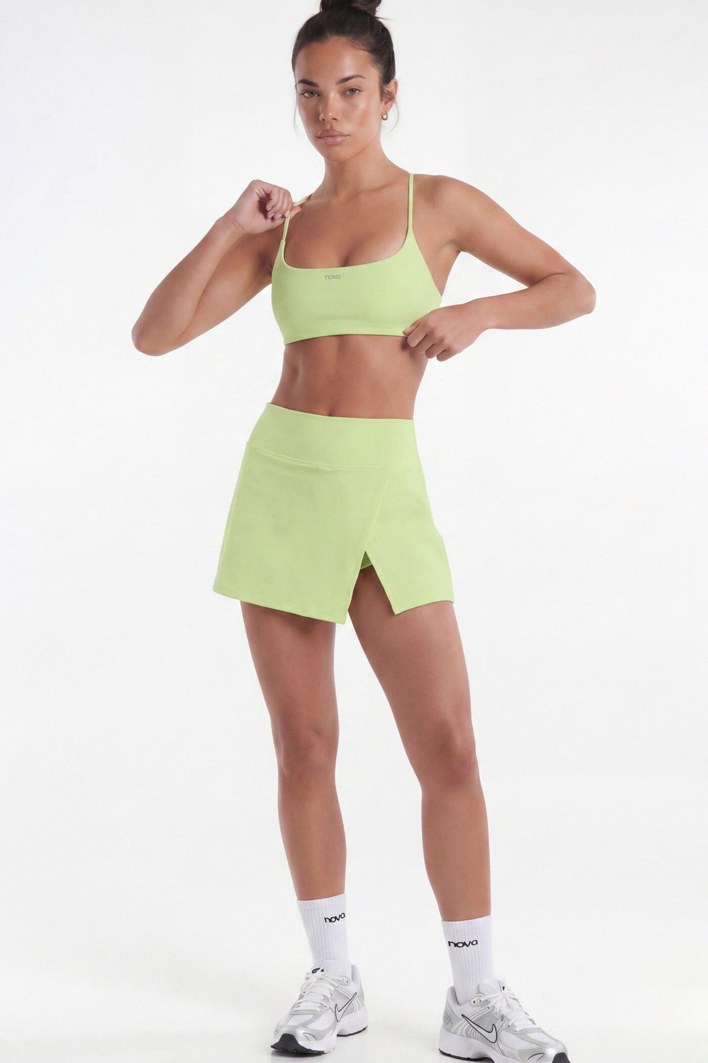 CloudForm™ Front Wrap Sports Mini Skort - Pistachio