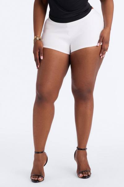 Perfect Going Out Low Rise Ponte Micro Short - White