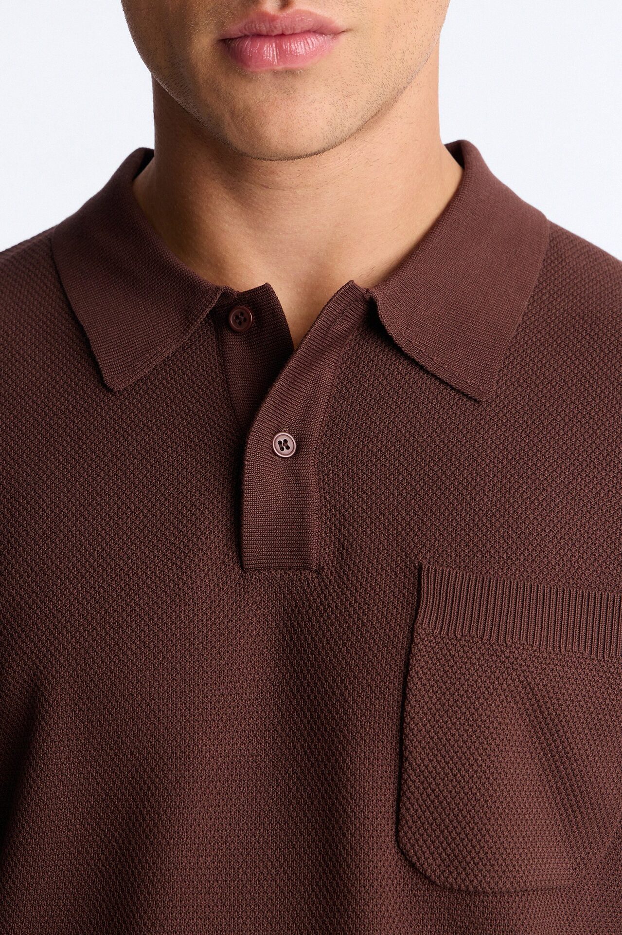 Everyday Pocket Pique Polo - Brown