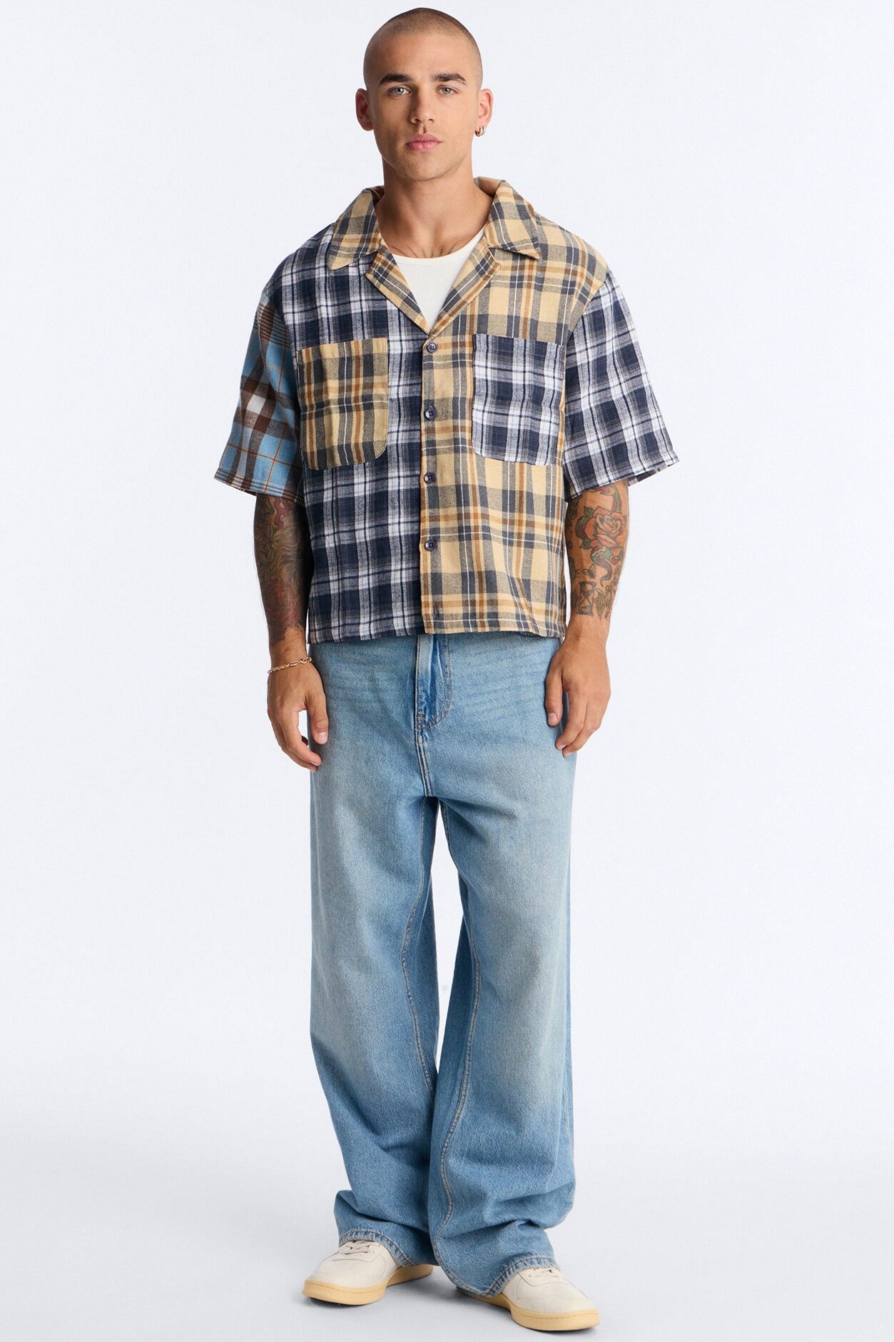 Relaxed Backyard Days Plaid Button Up Shirt - Multi Color