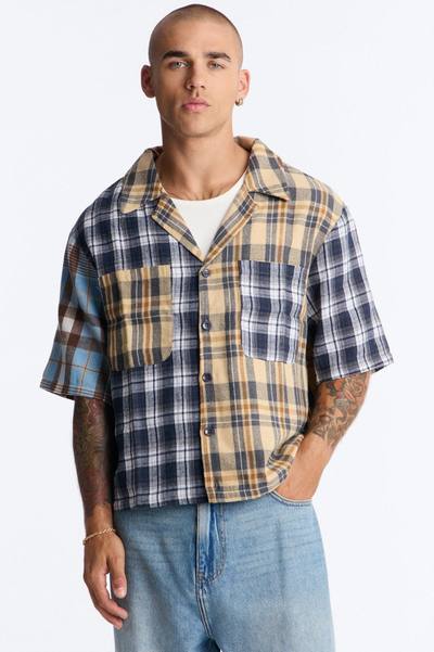 Relaxed Backyard Days Plaid Button Up Shirt - Multi Color