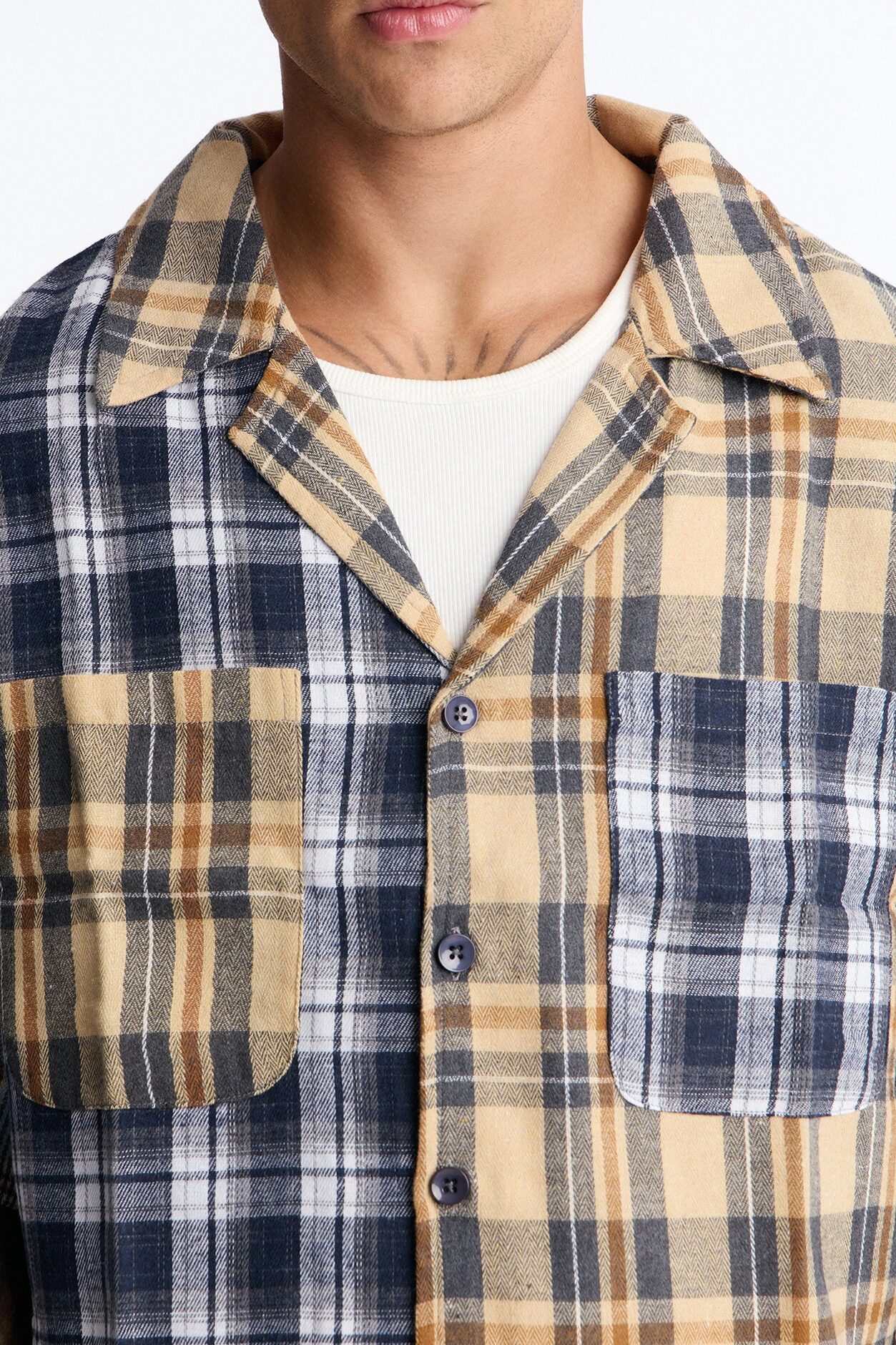 Relaxed Backyard Days Plaid Button Up Shirt - Multi Color
