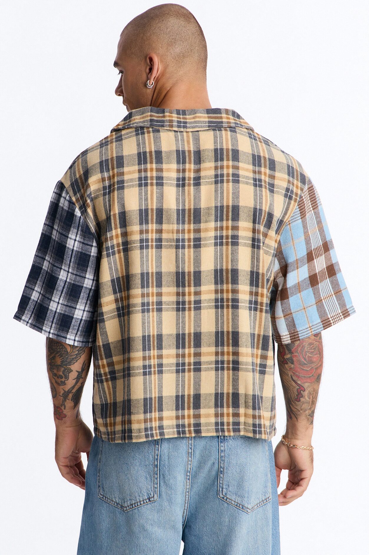 Relaxed Backyard Days Plaid Button Up Shirt - Multi Color