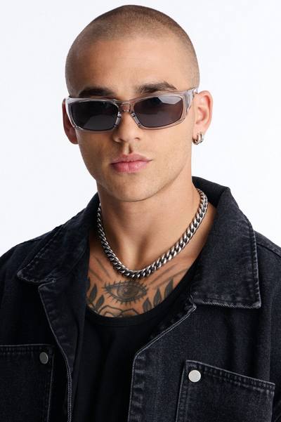 Missed Call Sport Wrap Sunglasses - Silver