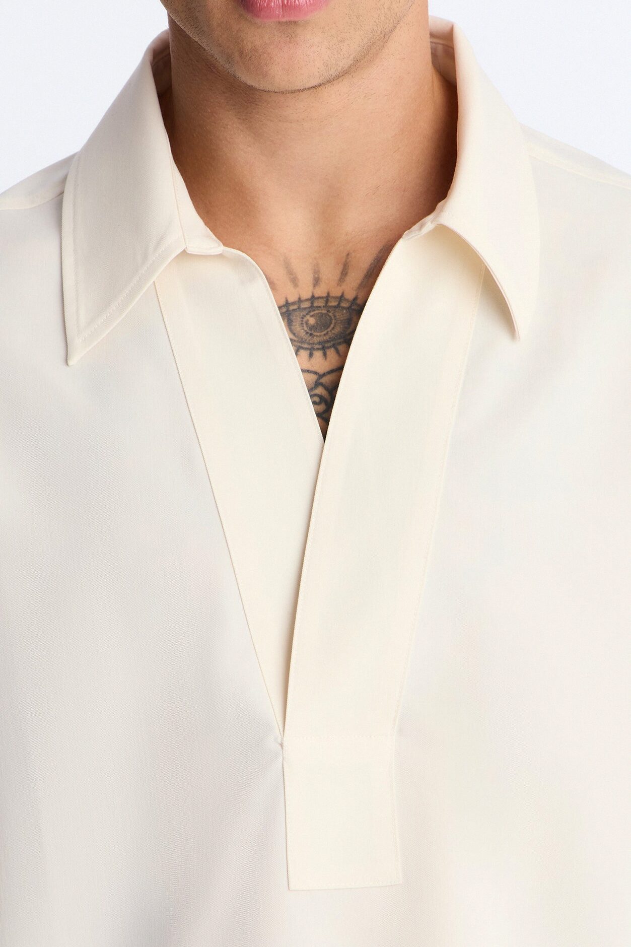 Relaxed Apex Chevron Tailored Shirt - Cream