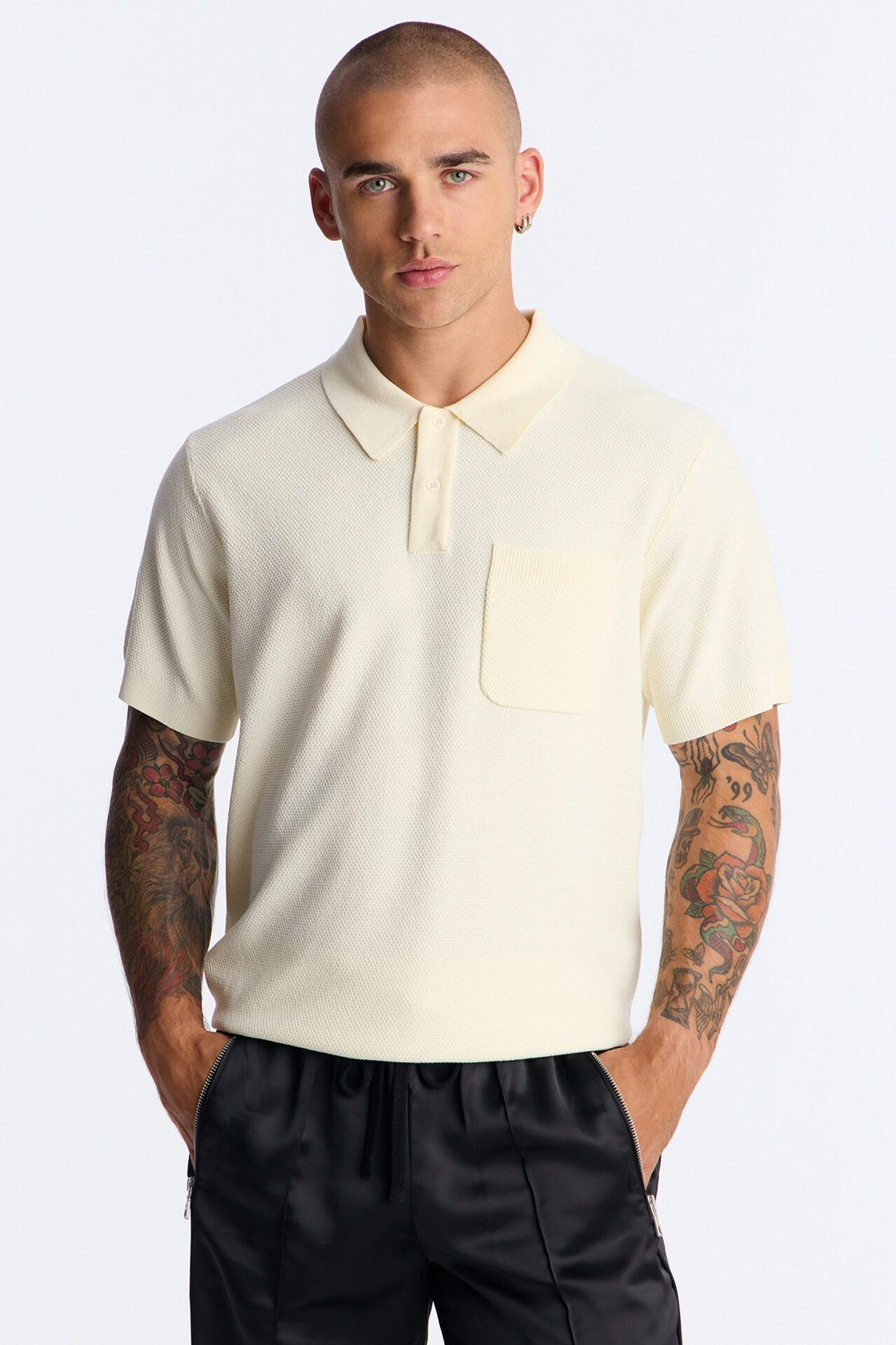 Everyday Pocket Pique Polo - Cream