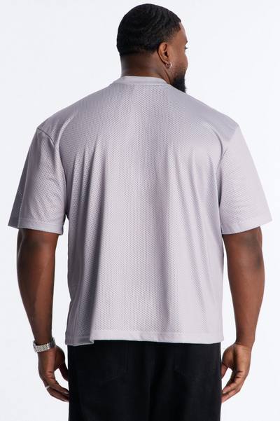 Tribal Mesh Jersey Short Sleeve Tee - Grey