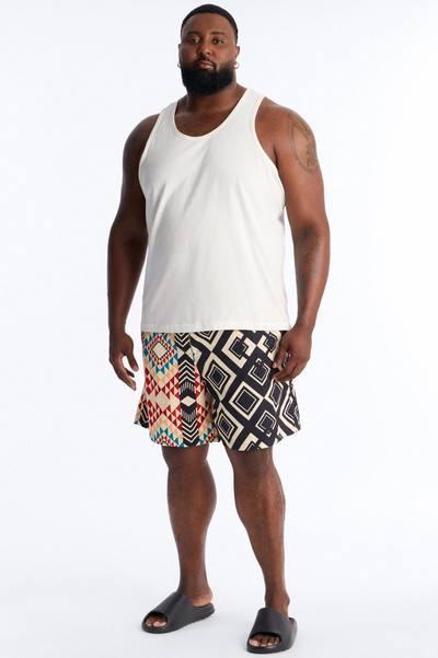 Tribal Tapestry Printed Swim Trunk 7″ - Multi Color