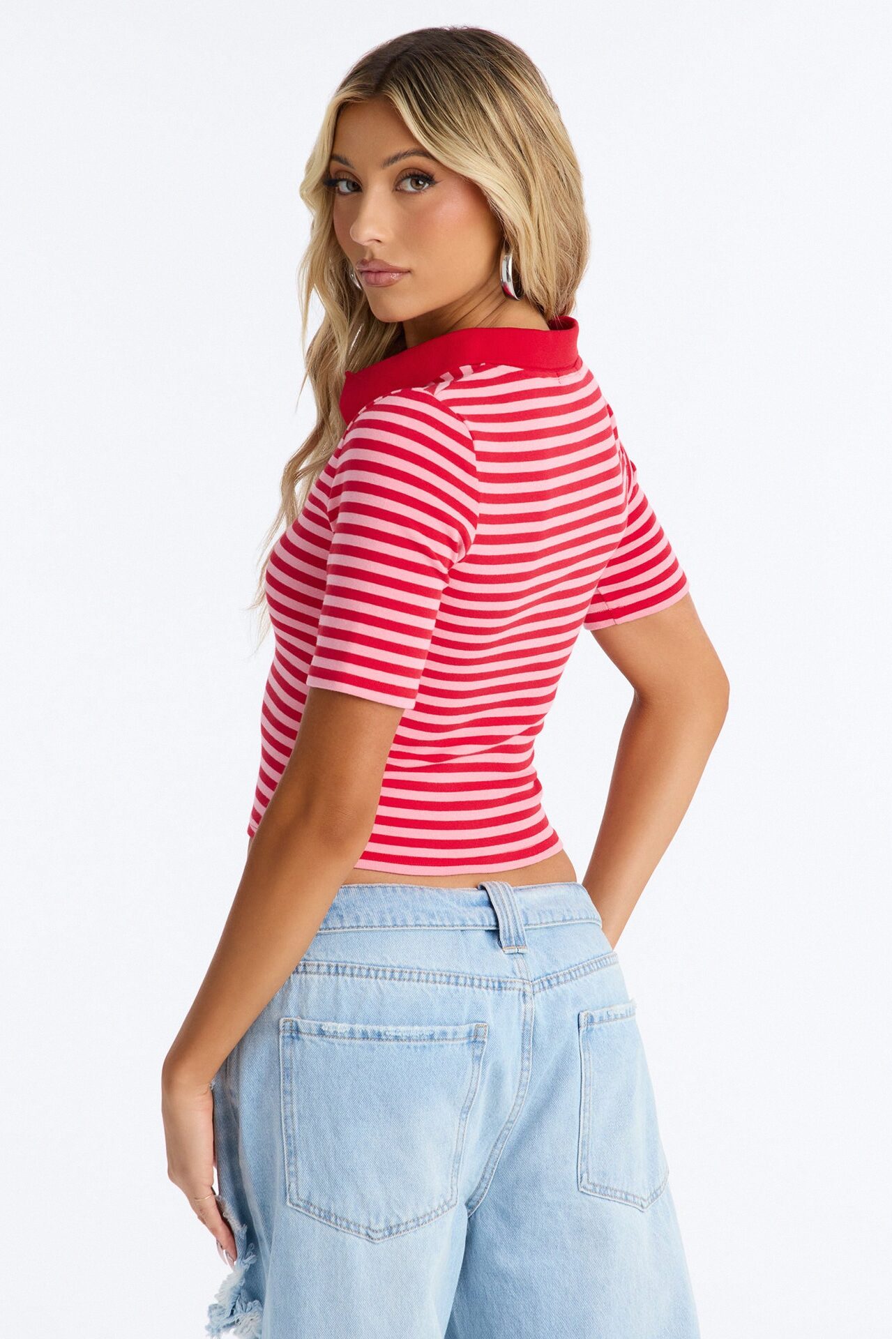 Nellie Stripped Shirt - Red/combo
