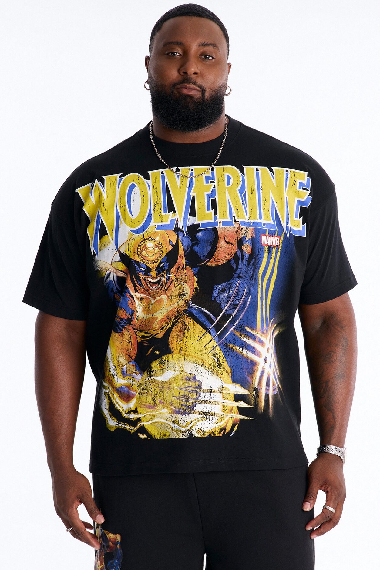 Marvel Wolverine Heavy Weight Boxy Short Sleeve Tee - Black