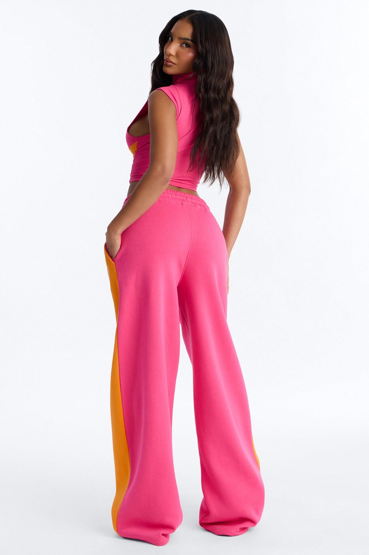 Miami Moment Quarter Zip Pant Set - Pink/combo