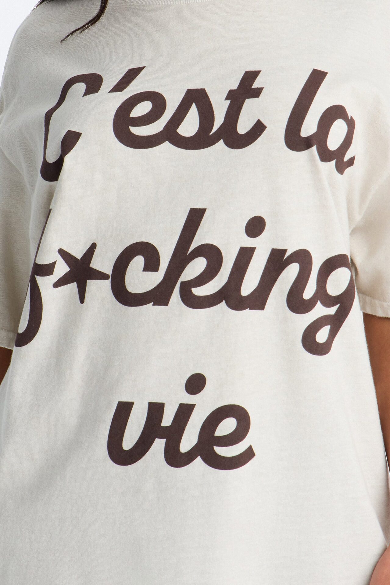 C'est La Vie Explicit Tee - Taupe