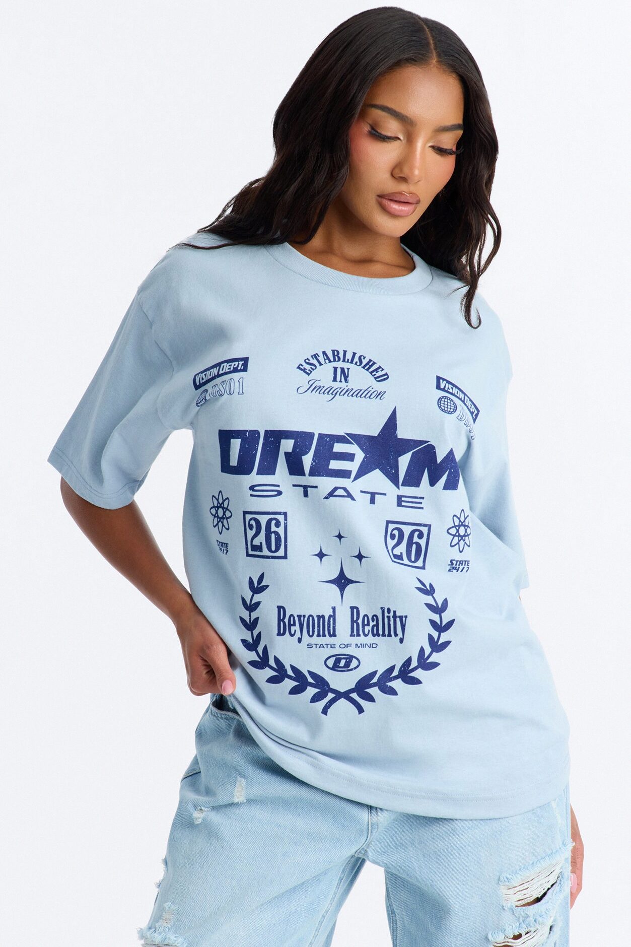 Dream State Race Boxy Tee - Blue