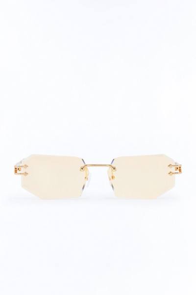 Anubis Frameless Geometric Sunglasses - Gold/Yellow