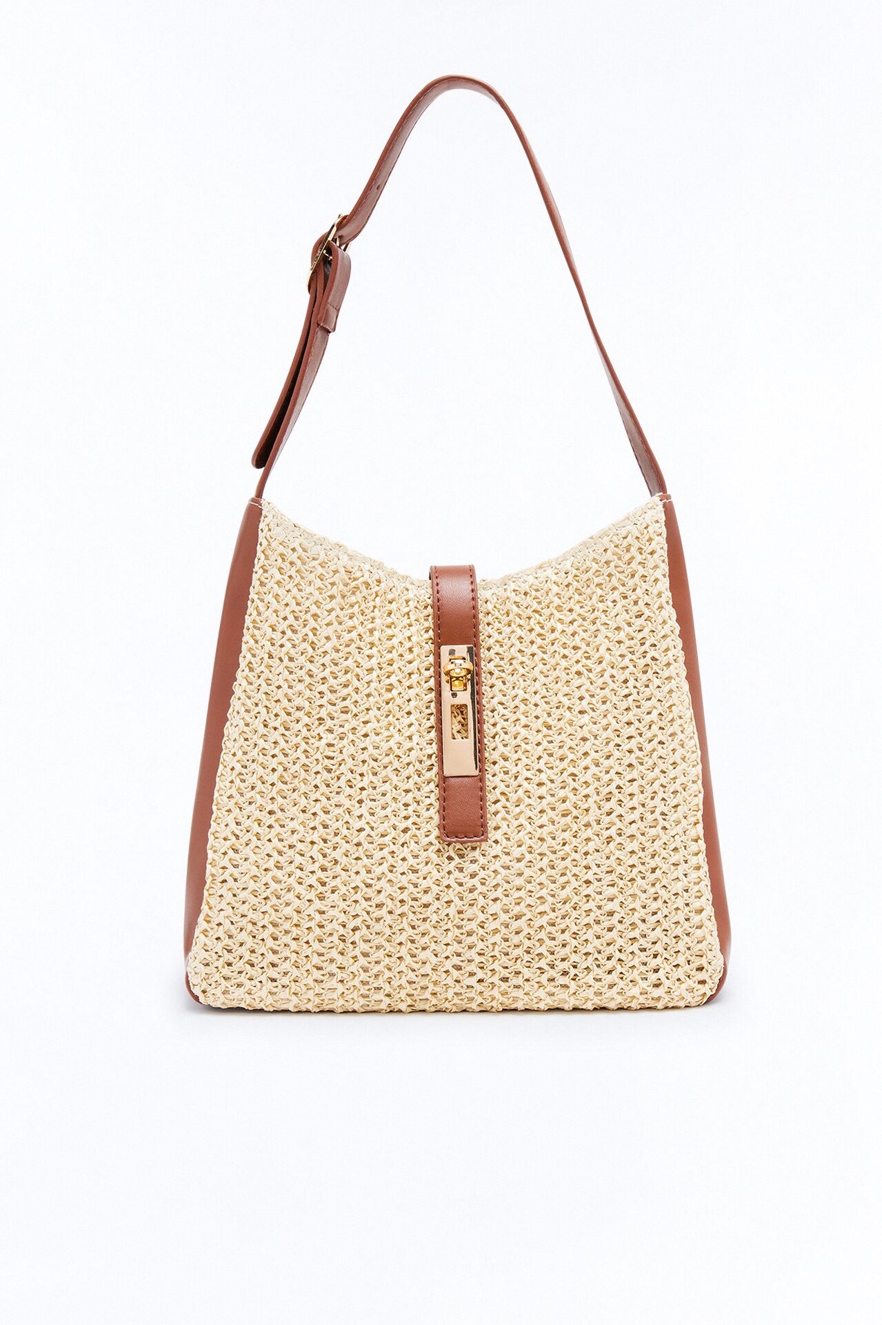 Fun In The Sun Straw Shoulder Bag - Natural/Combo