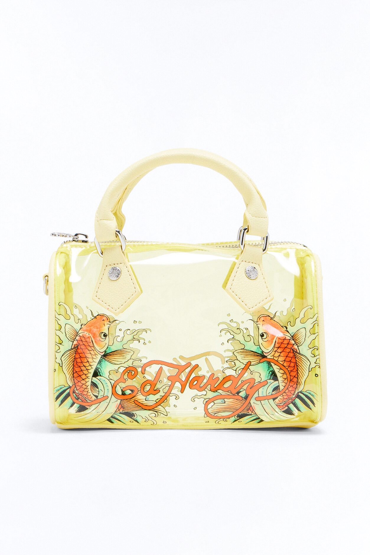 Ed Hardy Koi Fish Clear Satchel Bag - Yellow/combo