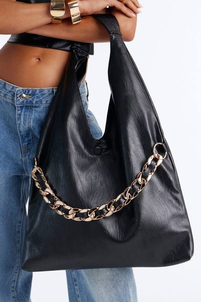Very High Expectations Faux Leather Bag - Black