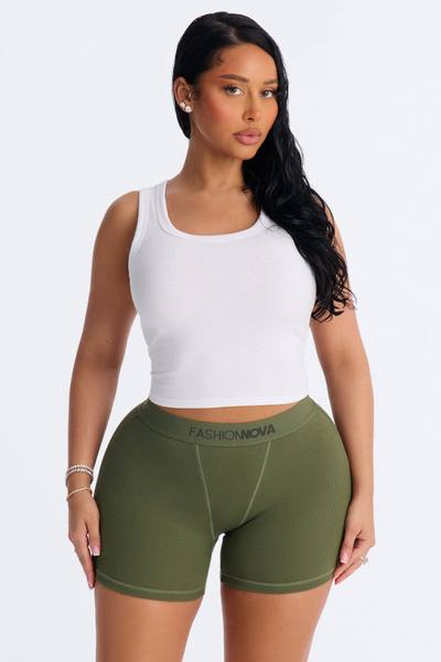 Mood Cotton Ribbed Boxer Brief - Olive