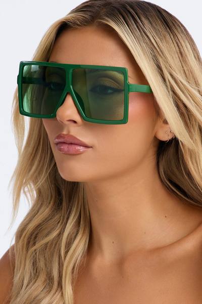 Be There Or Be Square Sunglasses - Green