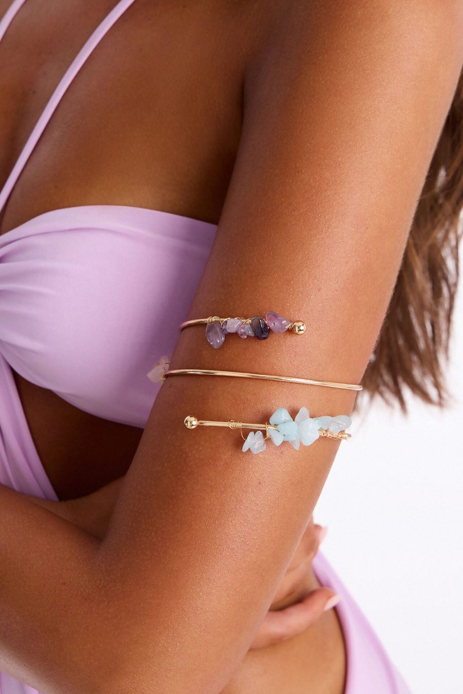 Coastal Gems Arm Cuff - Gold Multi Color