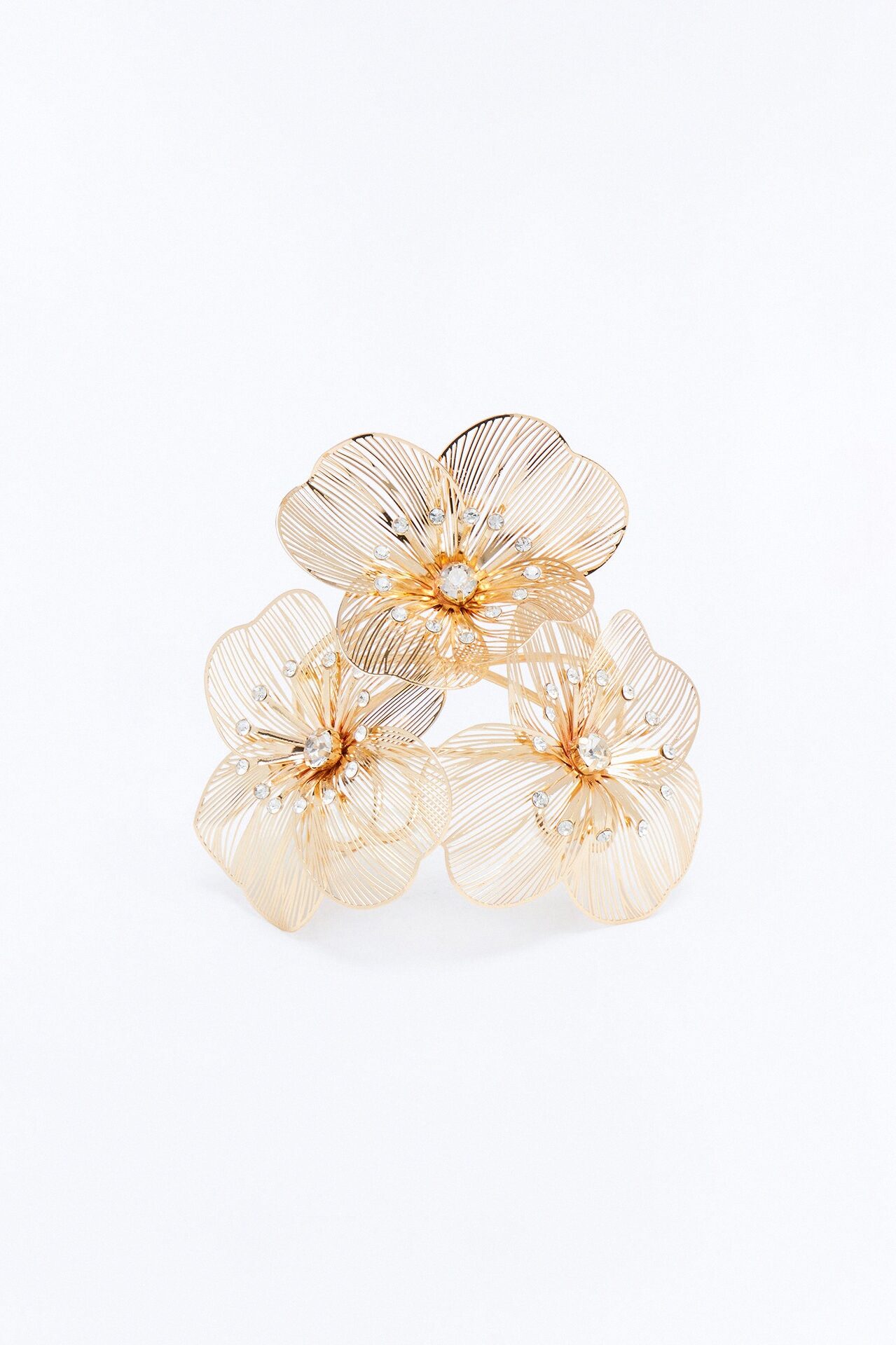 Clarissa Floral Cuff Bracelet - Gold