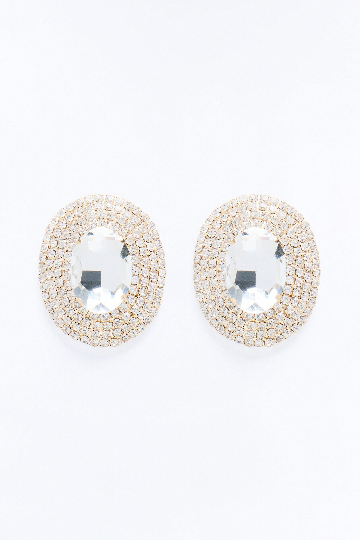 Lure You In Rhinestone Earrings - Silver