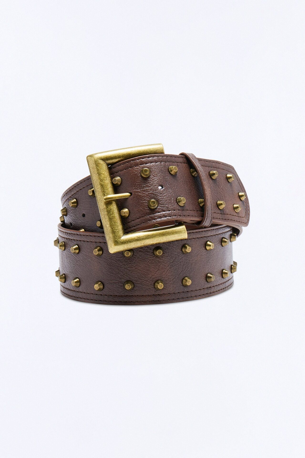 In Full Power Wide Faux Leather Belt - Brown