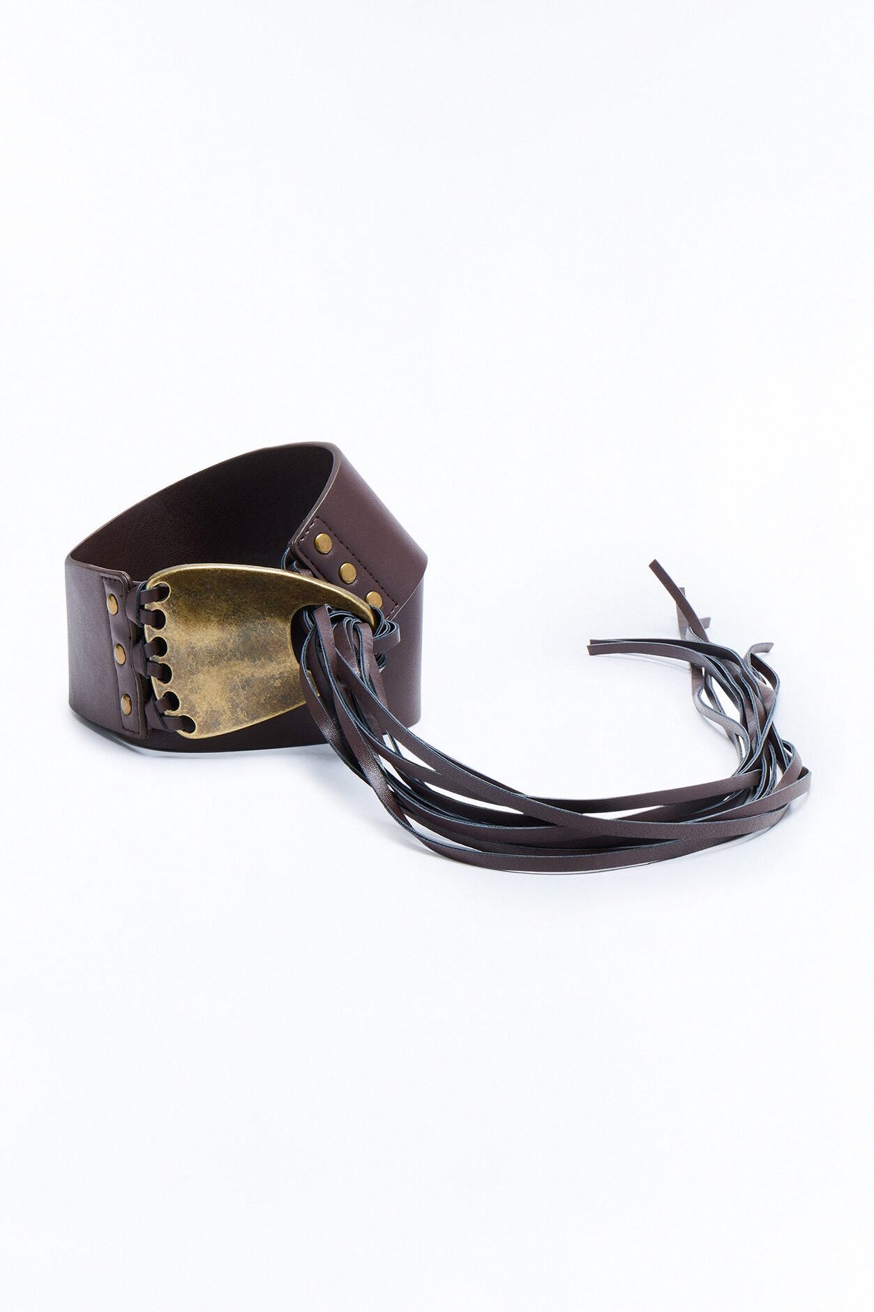 Tie Me Down Faux Leather Belt - Brown