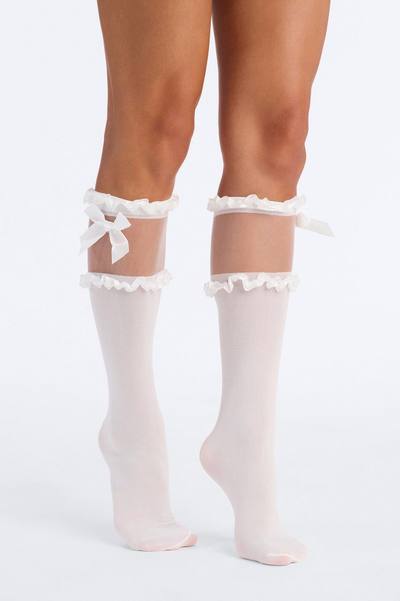 Take Me On A Date Socks - White
