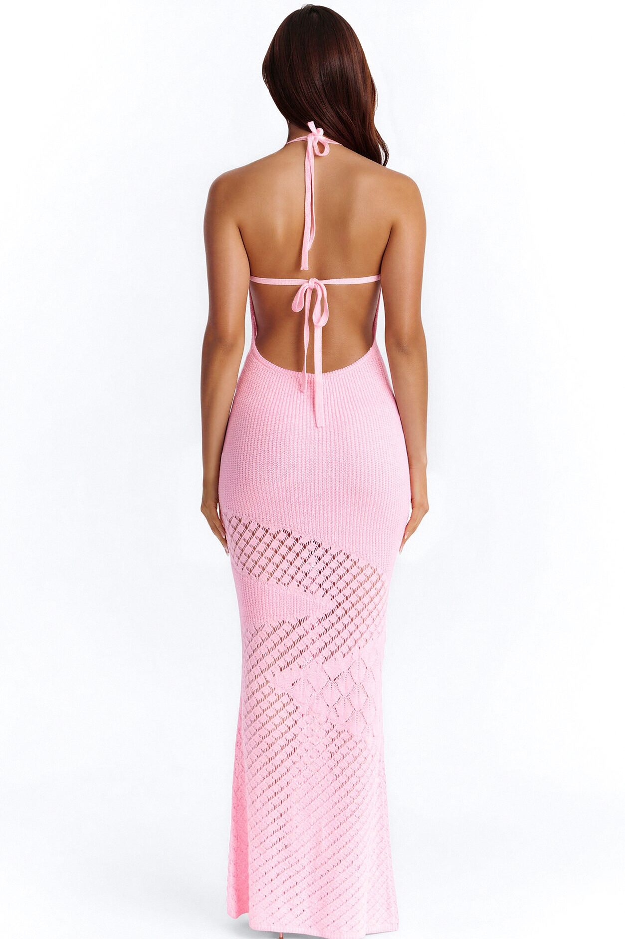 Sophia Crochet Maxi Dress - Pink