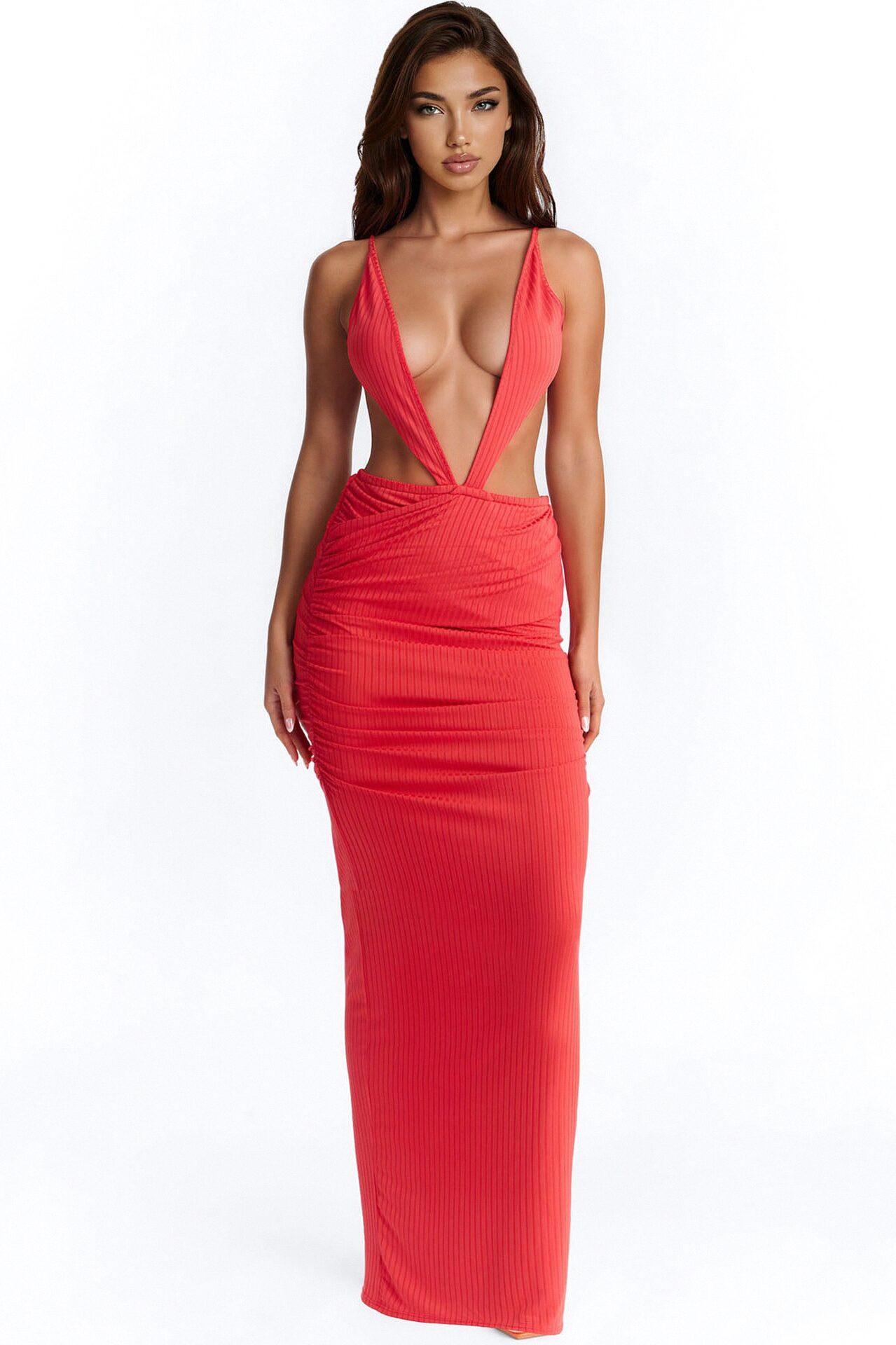 Eyes Up Here Maxi Dress - Orange