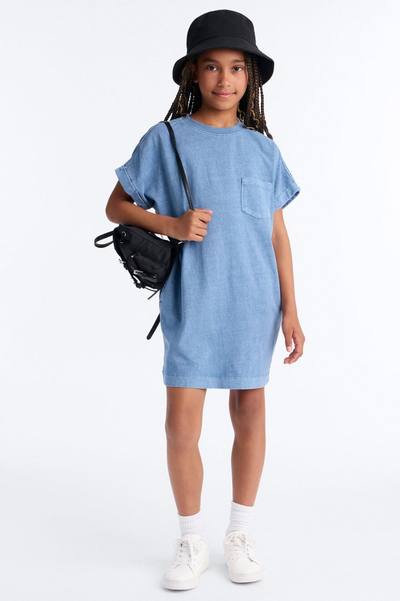 Mini Krystal TShirt Dress - Slate Blue