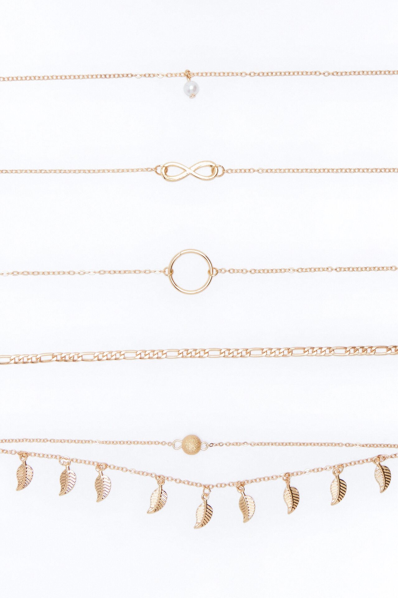 Never Ending Summer 5 Piece Anklet Set - Gold