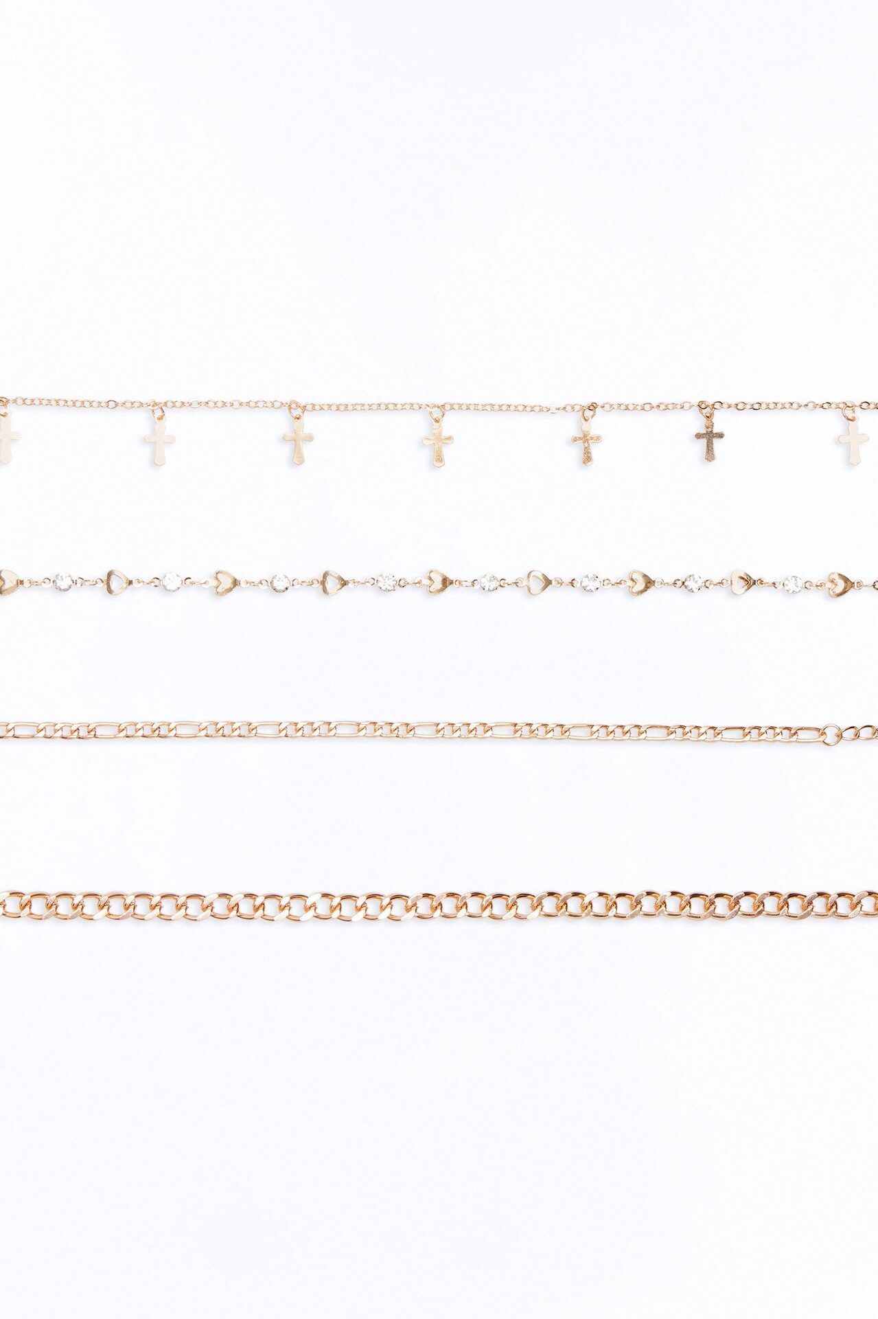 Heart And Spirit 4 Piece Anklet Set - Gold