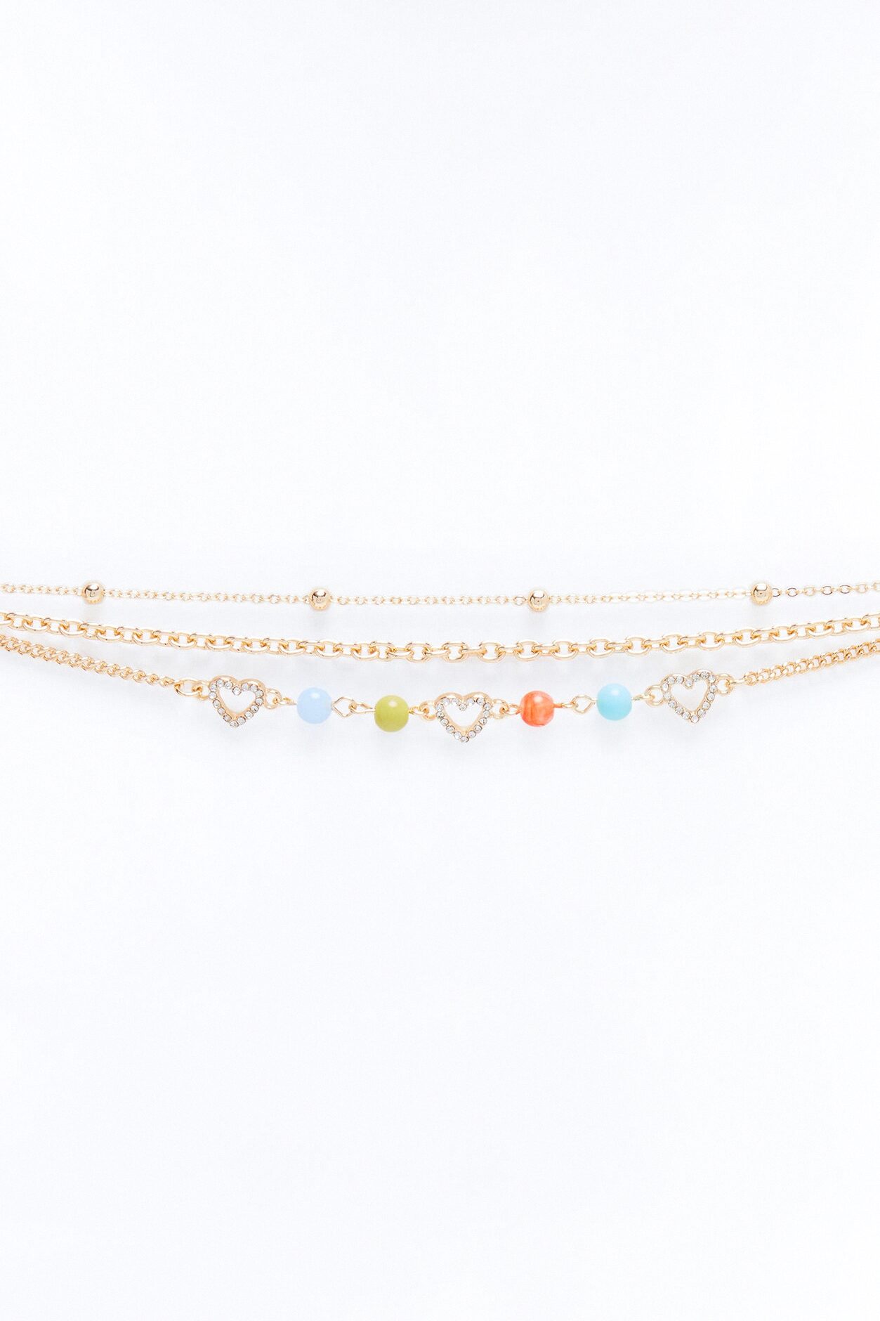 Happy Beaded Layered Anklet - Gold/Multi