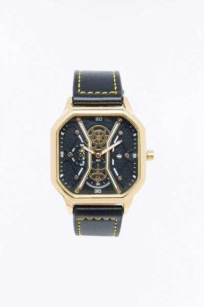 Industrial Skeleton Watch - Black/Gold