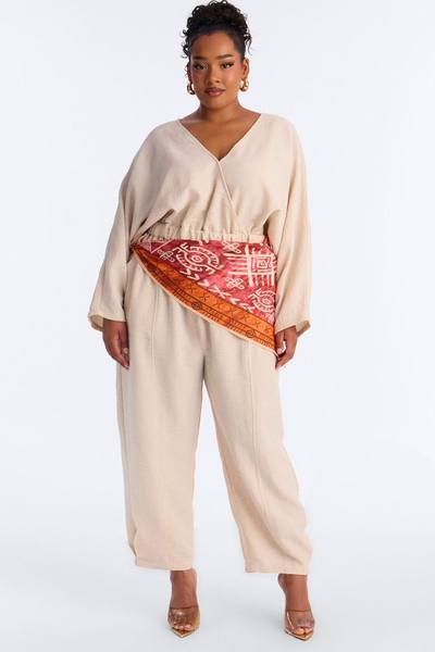 Winnie 2 Piece Waist Scarf Jumpsuit - Natural