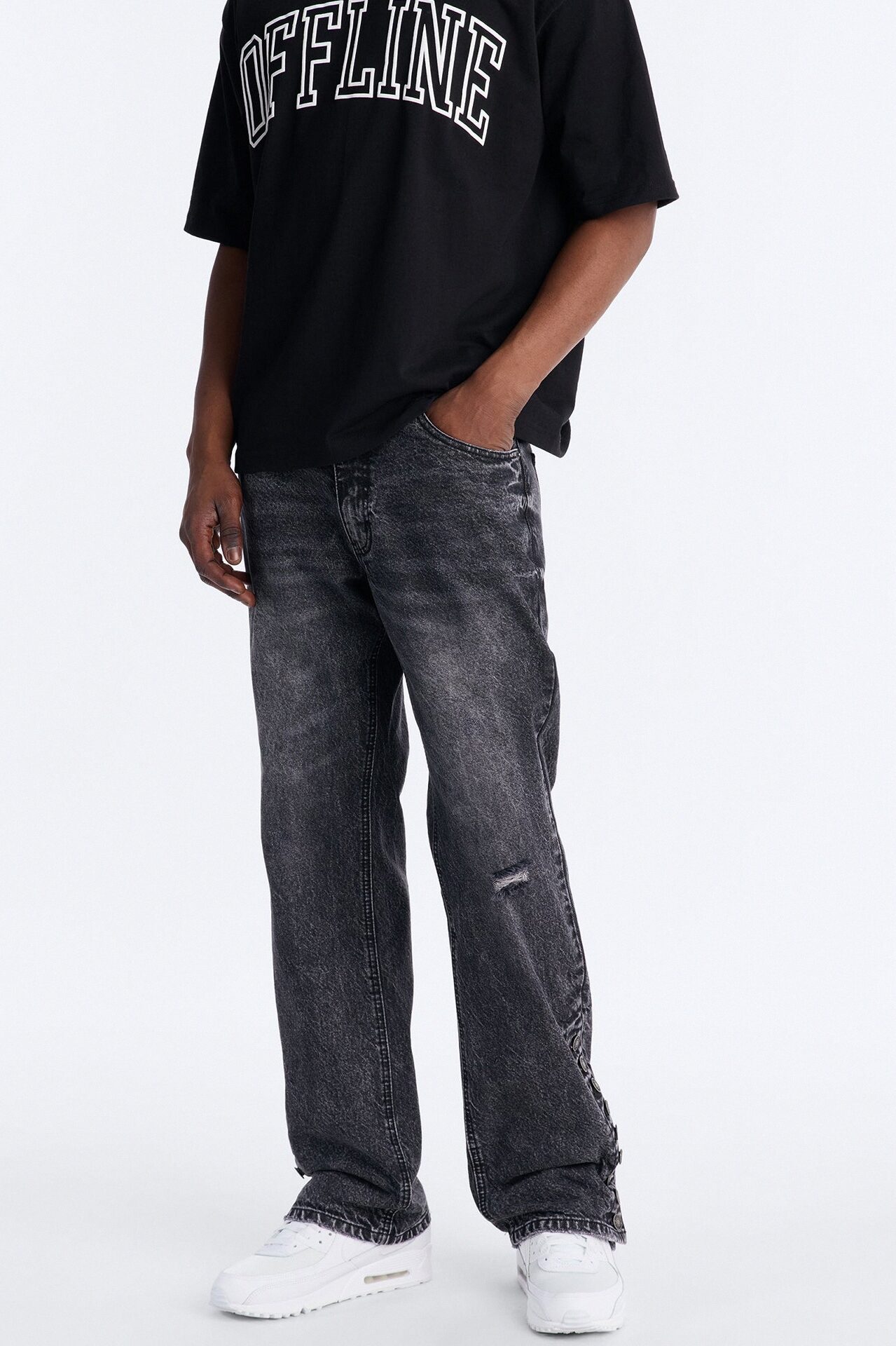 Straight Flare Easy Partner Jean - Black