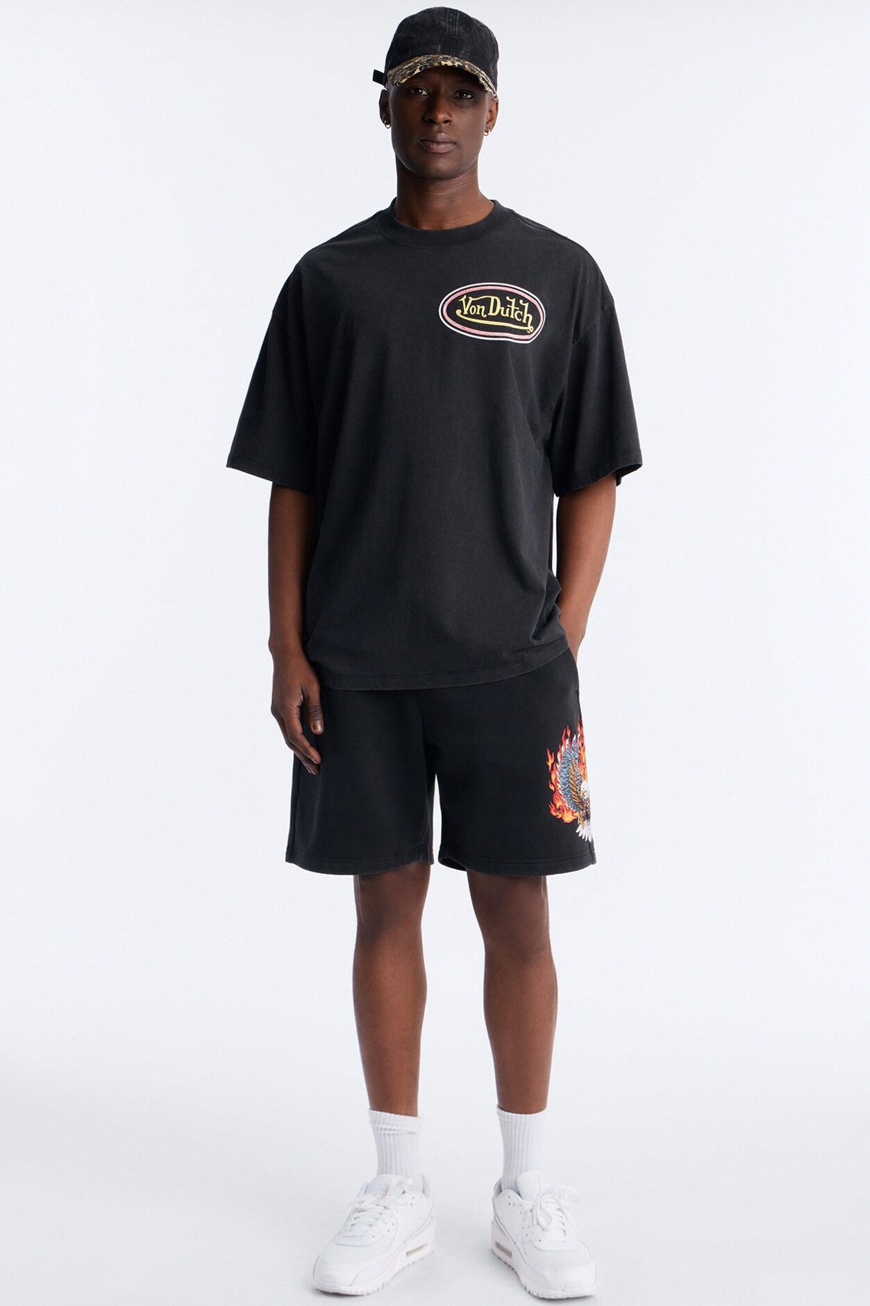 Von Dutch Motorcycle Club Sweatshort - Black Wash