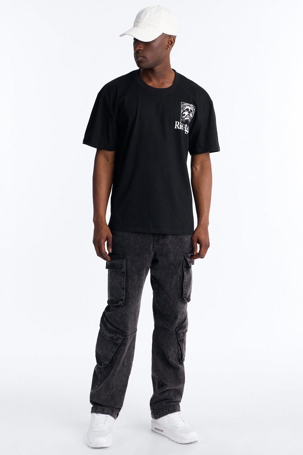 Rise Again Boxy Short Sleeve Tee - Black