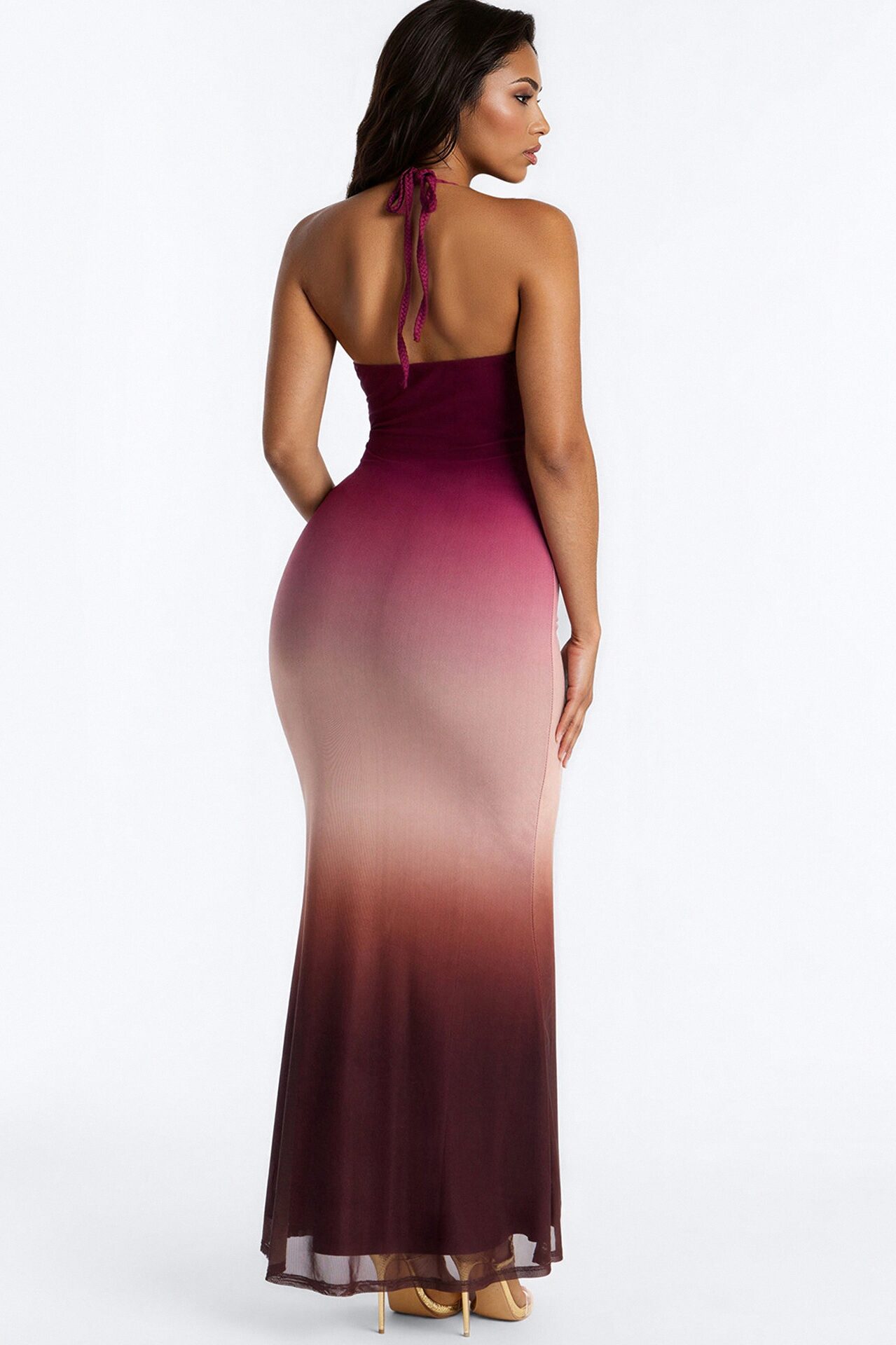 Billion Dollar Girl Ombre Maxi Dress - Brown/combo
