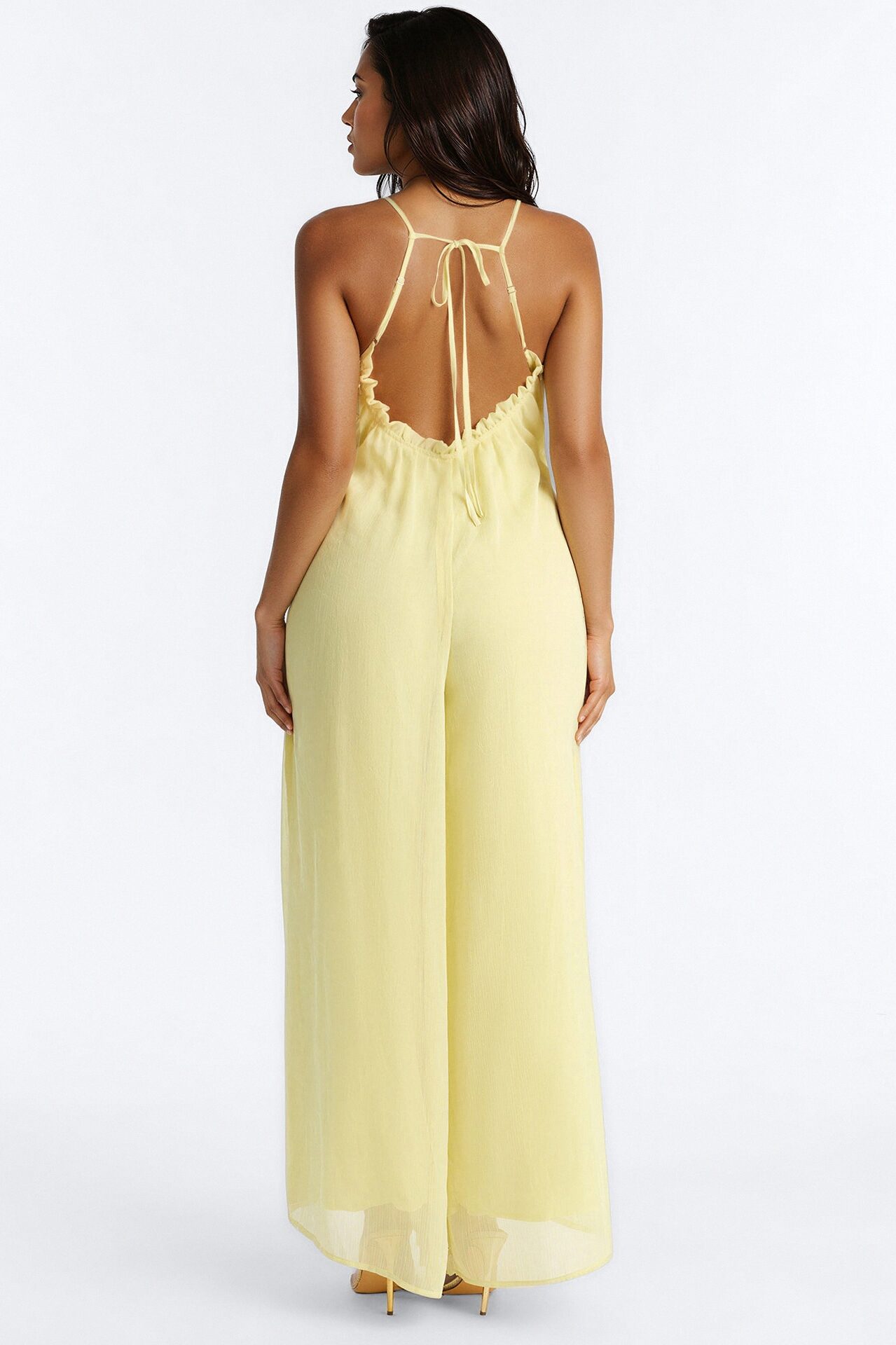 Summer Sun Chiffon Jumpsuit - Yellow