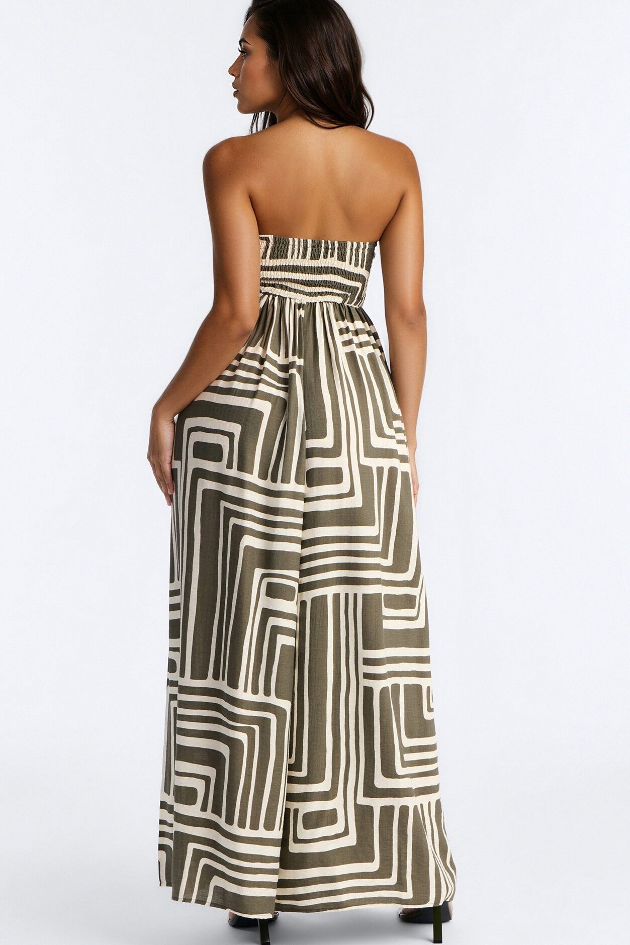 Aurora Strapless Wide Leg Jumpsuit - Olive
