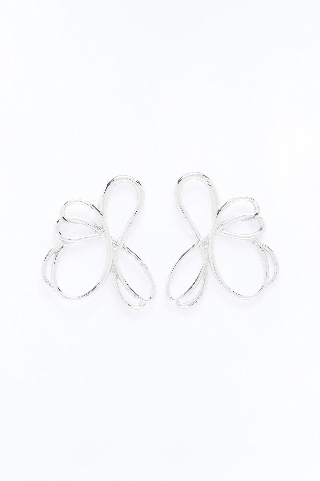 Work Of Art Abstract Earrings - Silver